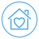 Home graphic with heart